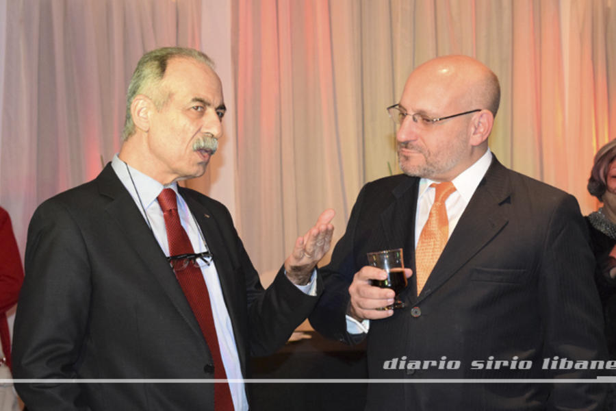 Sr. Embajador del Estado de Palestina, Husni Abdel Wahed, junto al Presidente del C.C. "Bait el Emir", Dr. Pablo Tornielli.